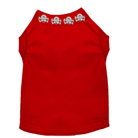 Skull Studded Tee (Color: Red, size: medium)