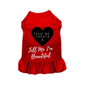 Feed Me Treats & Tell Me I'm Beautiful (Color: Solid Red, size: X Small)