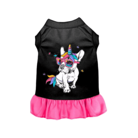 Frenchiecorn (Color: BLACK WITH HOT PINK TRIM, size: X Small)