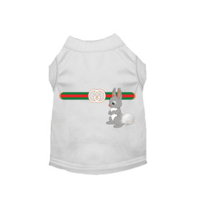 Gucchewi Bunny- Dog Shirt (Color: White, size: small)