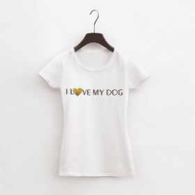 I Love My Dog/ I love My Mum (Color: White, size: small)