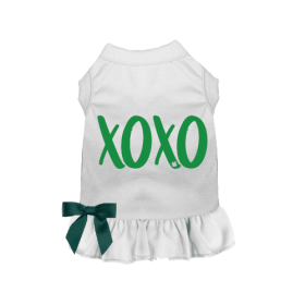 Irish XOXO Dog Shirt/Dress (Color: White, size: X Small)