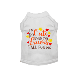 Leaves Fall For Me (Color: White, size: X Small)