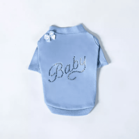 Baby Tee (Color: Blue, size: medium)