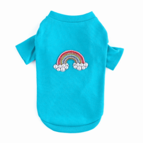 Rainbow Tee (Color: AQUA, size: medium)